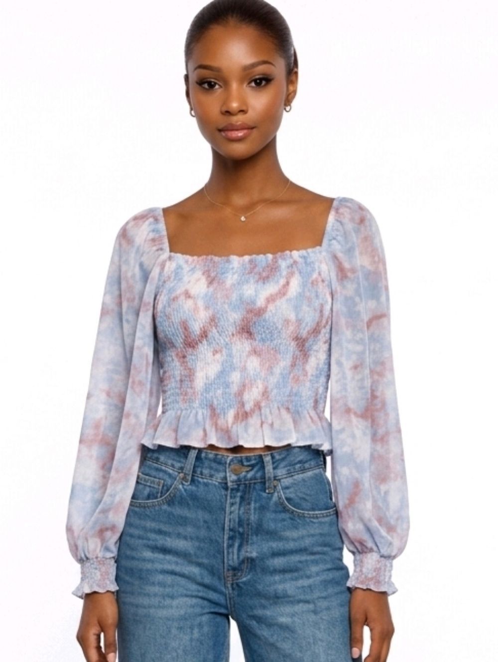 Future Collective with Gabriella Karefa-Johnson Watercolor Ballon  Sleeve Top XL